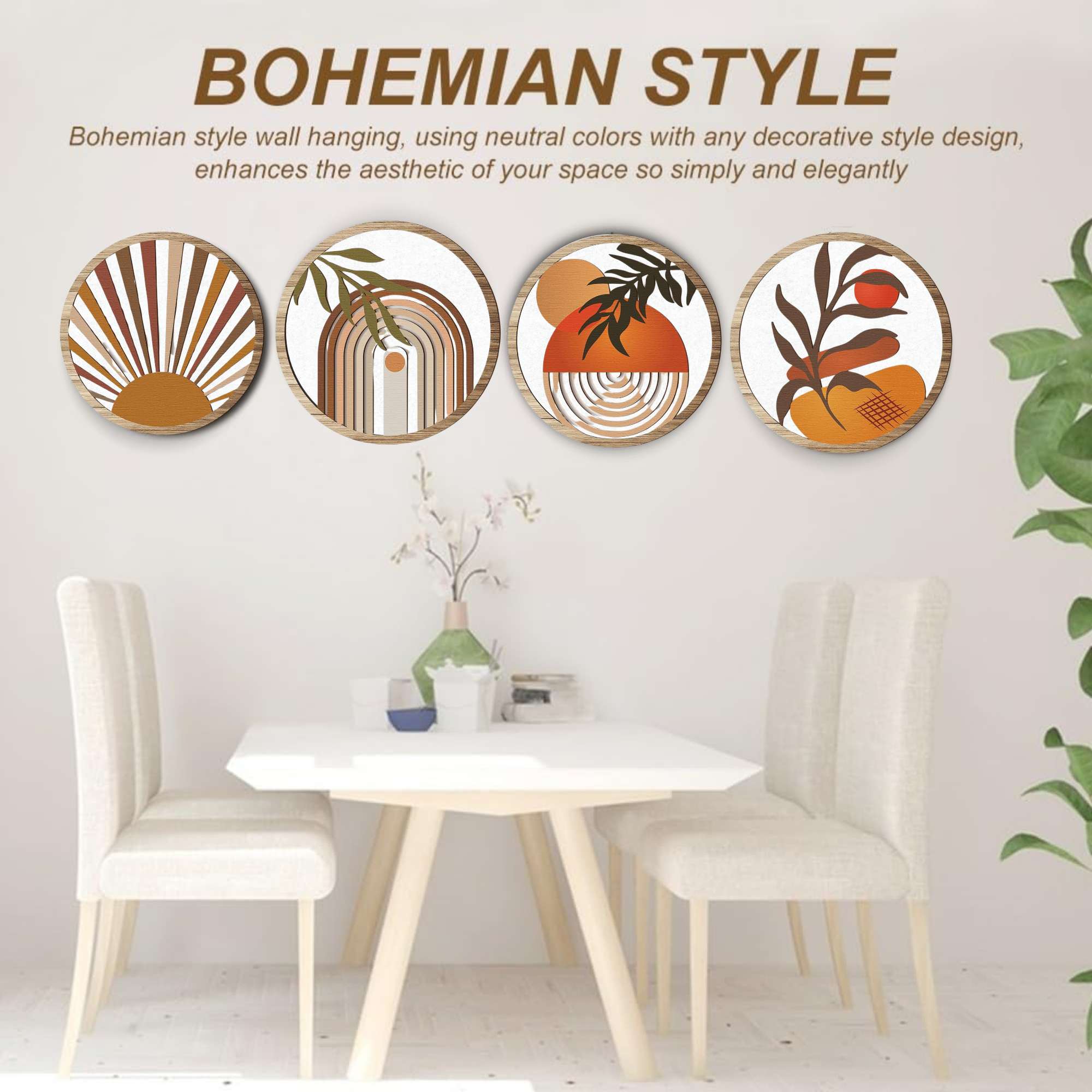 5 PCS Circle Wall Painting